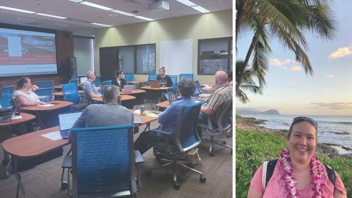 collage of faculty in training sessions