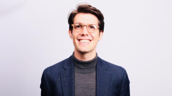 a portrait of Maxence Leconte smiling