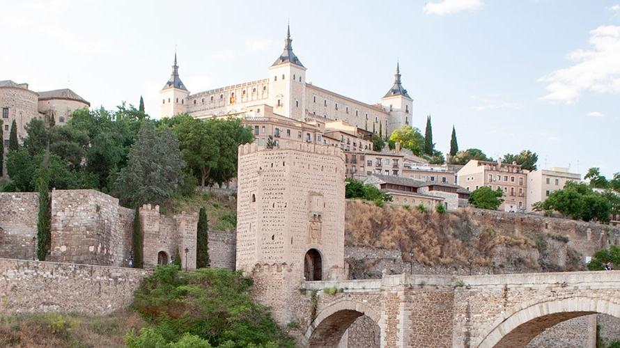 Alcázar of Toledo, a stone fortress located in the highest part of Toledo, Spain.